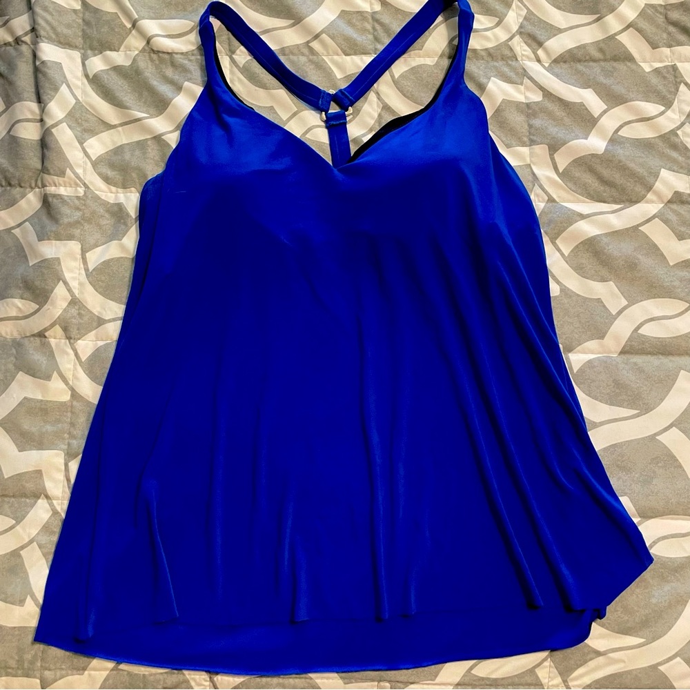 Aqua Green Racerback Tankini Top Blue Large